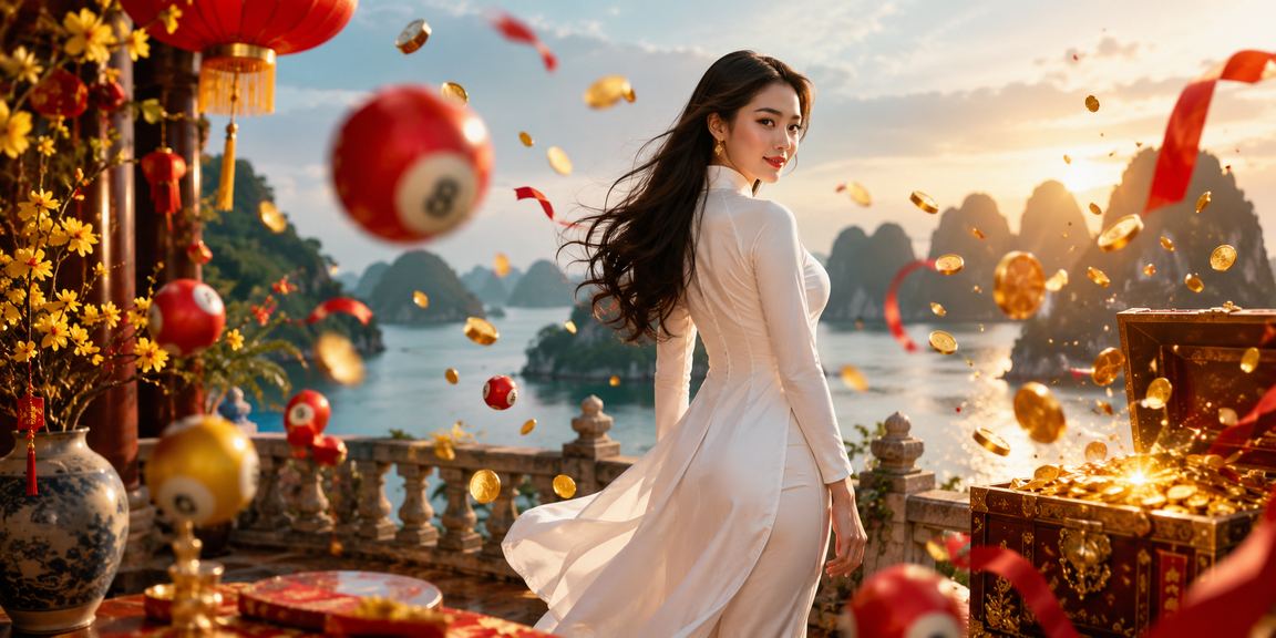 Phụ nữ mặc áo dài tham gia xổ số và trò chơi may mắn tại Ninh Bình
